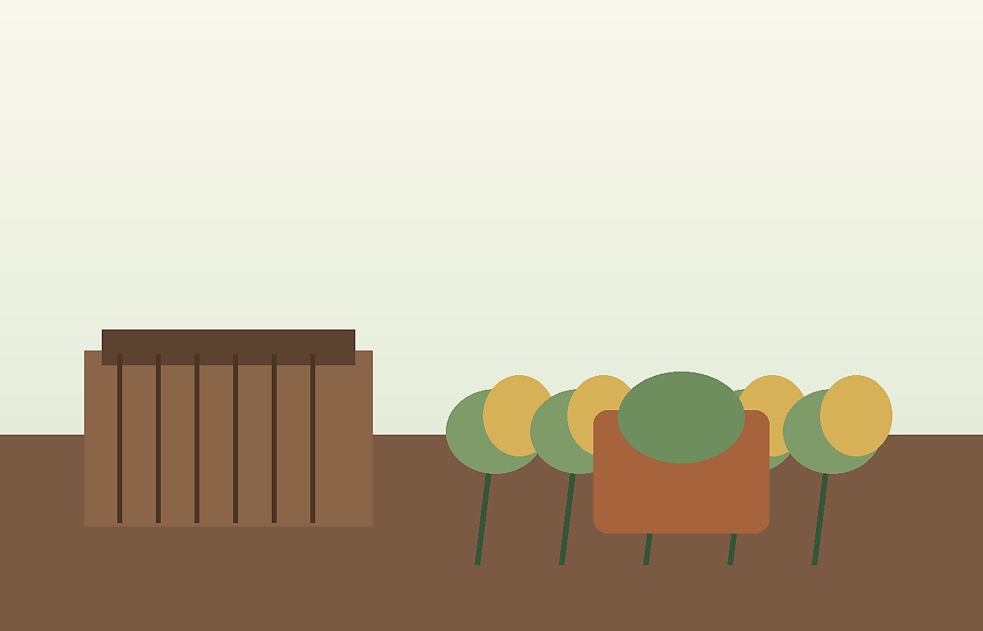 Generated editorial illustration of a backyard compost setup near garden beds